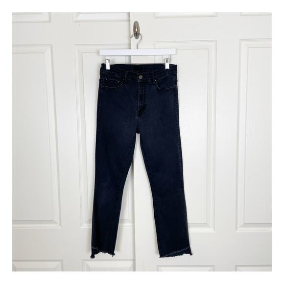 MOTHER The Insider Crop Step Fray Jeans Washed Black - Picture 1 of 11